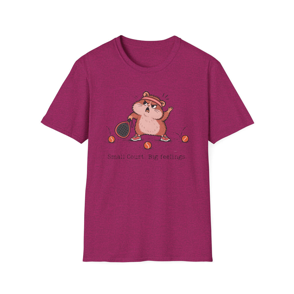 Small Court. Big Feelings. – Funny Padel Hamster T-Shirt
