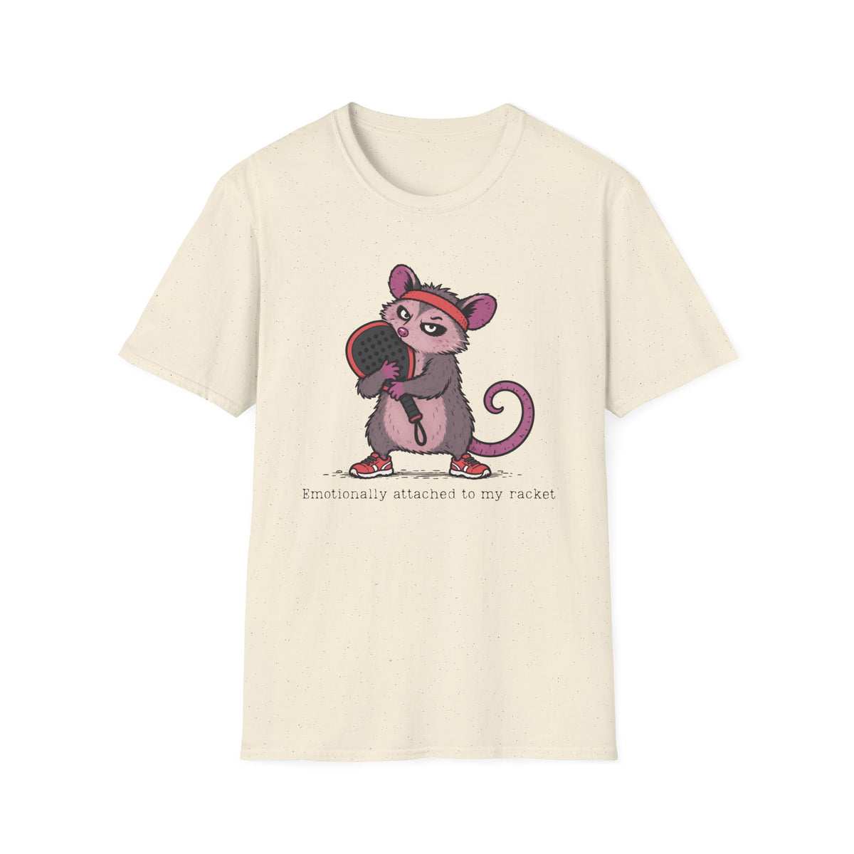 Emotionally Attached to My Racket – Funny Padel Possum T-Shirt