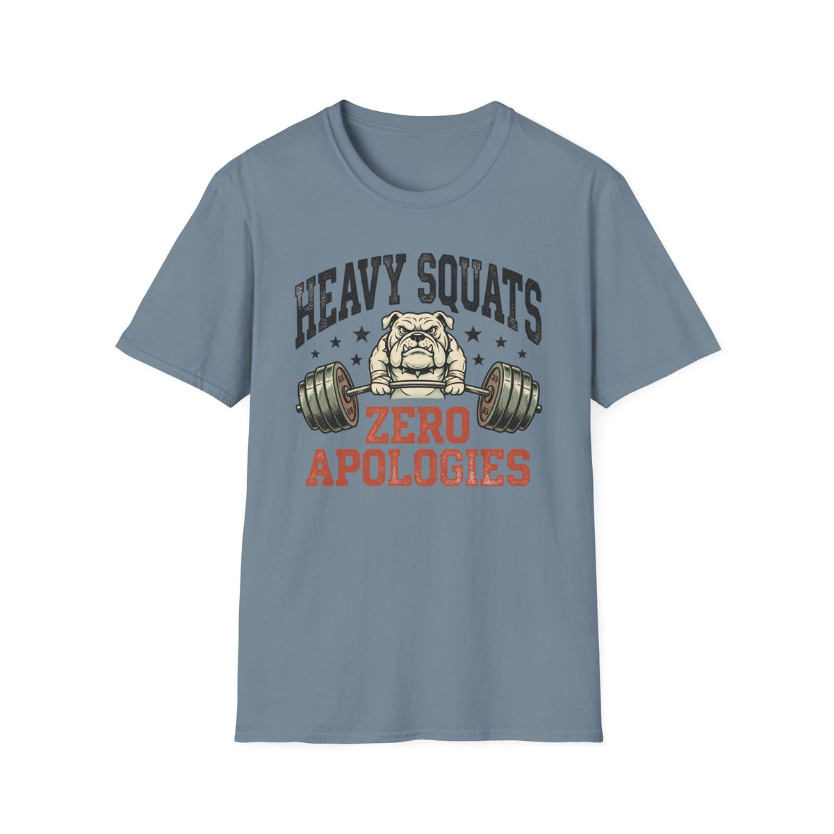 Heavy Squats, Zero Apologies – Vintage Weightlifting Bulldog Gym T-Shirt
