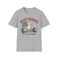 Heavy Weights. Zero Patience. – Vintage Weightlifting Rabbit T-Shirt