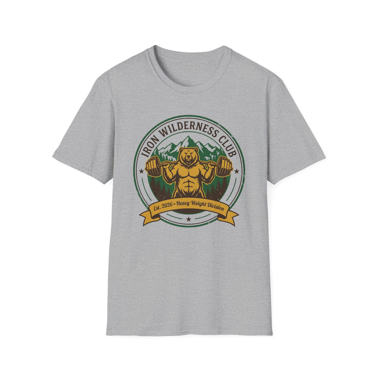 Iron Wilderness Club – Vintage Weightlifting Bear T-Shirt