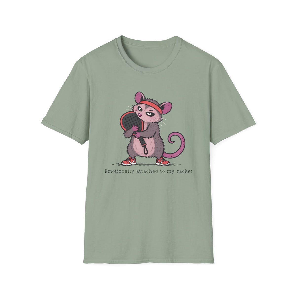 Emotionally Attached to My Racket – Funny Padel Possum T-Shirt