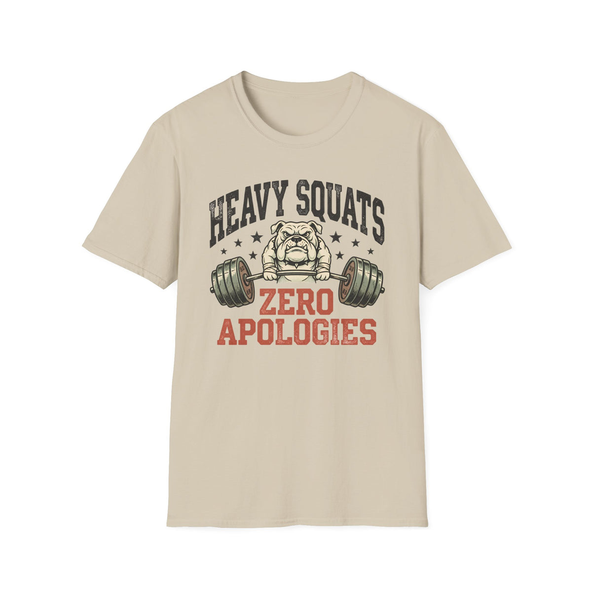 Heavy Squats, Zero Apologies – Vintage Weightlifting Bulldog Gym T-Shirt