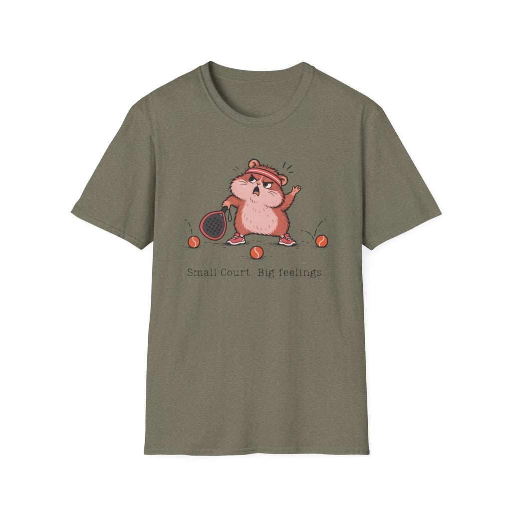 Small Court. Big Feelings. – Funny Padel Hamster T-Shirt
