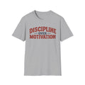 Discipline Over Motivation – Vintage Typography Gym T-Shirt