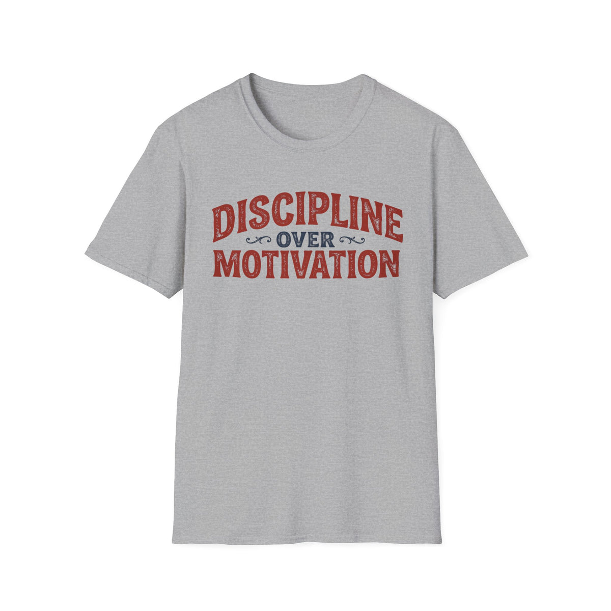 Discipline Over Motivation – Vintage Typography Gym T-Shirt