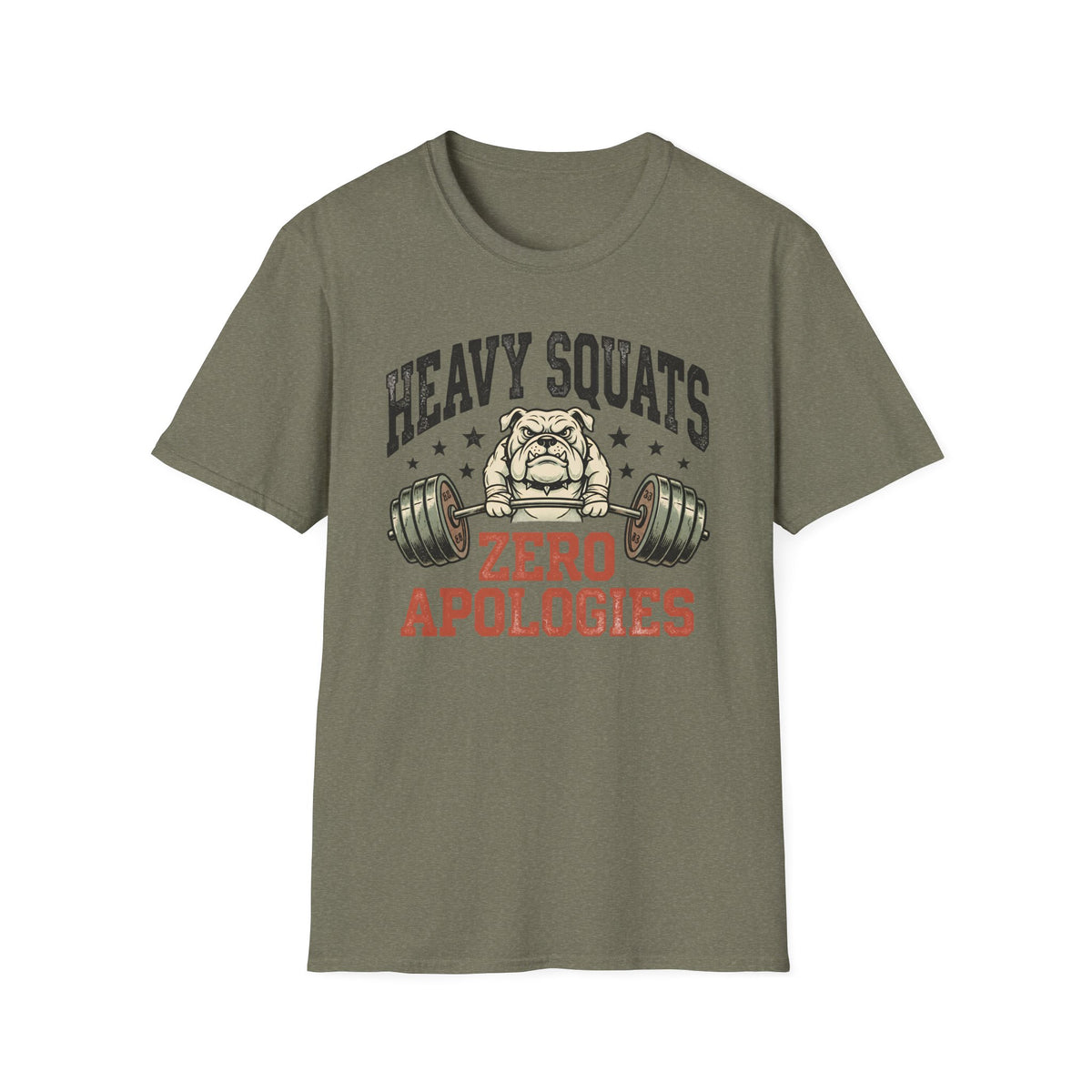Heavy Squats, Zero Apologies – Vintage Weightlifting Bulldog Gym T-Shirt