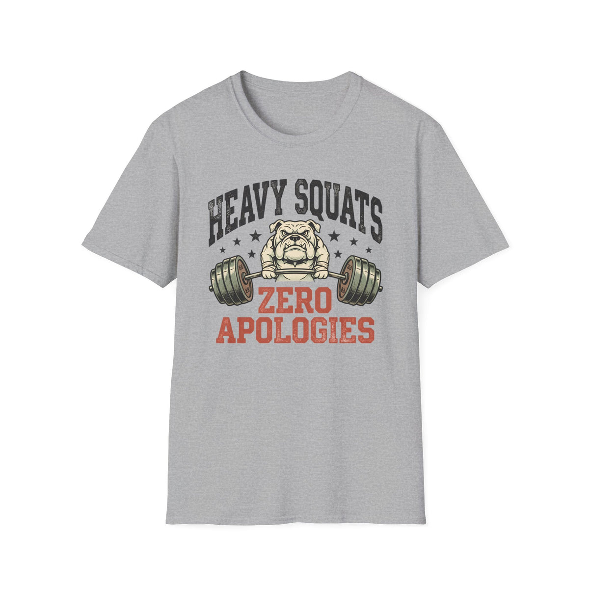 Heavy Squats, Zero Apologies – Vintage Weightlifting Bulldog Gym T-Shirt