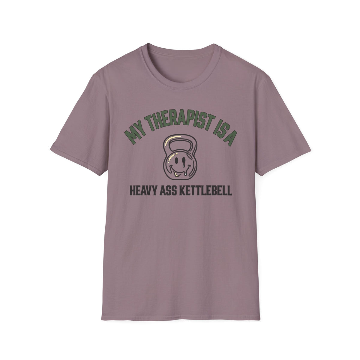 My Therapist Is a Heavy Ass Kettlebell – Melting Smiley Gym T-Shirt