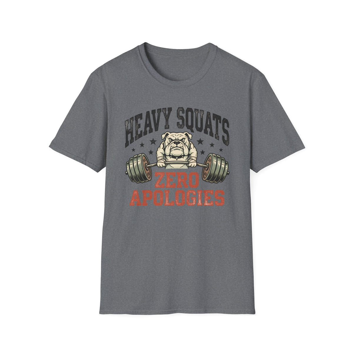 Heavy Squats, Zero Apologies – Vintage Weightlifting Bulldog Gym T-Shirt