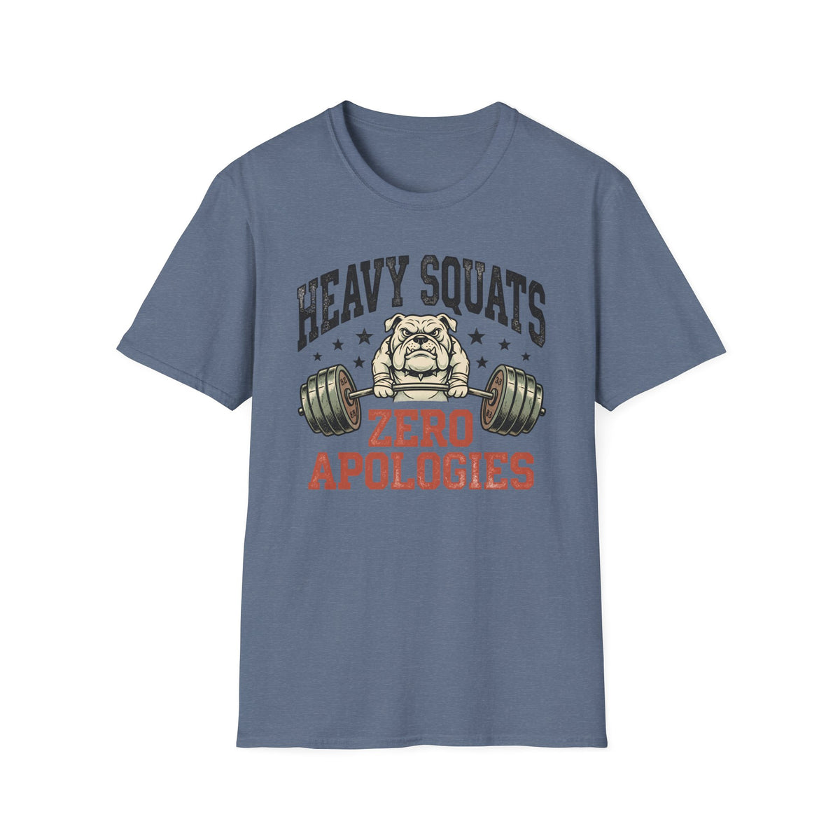 Heavy Squats, Zero Apologies – Vintage Weightlifting Bulldog Gym T-Shirt
