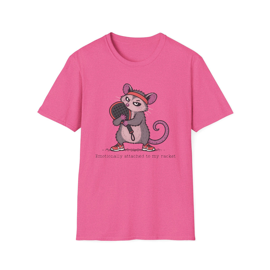 Emotionally Attached to My Racket – Funny Padel Possum T-Shirt