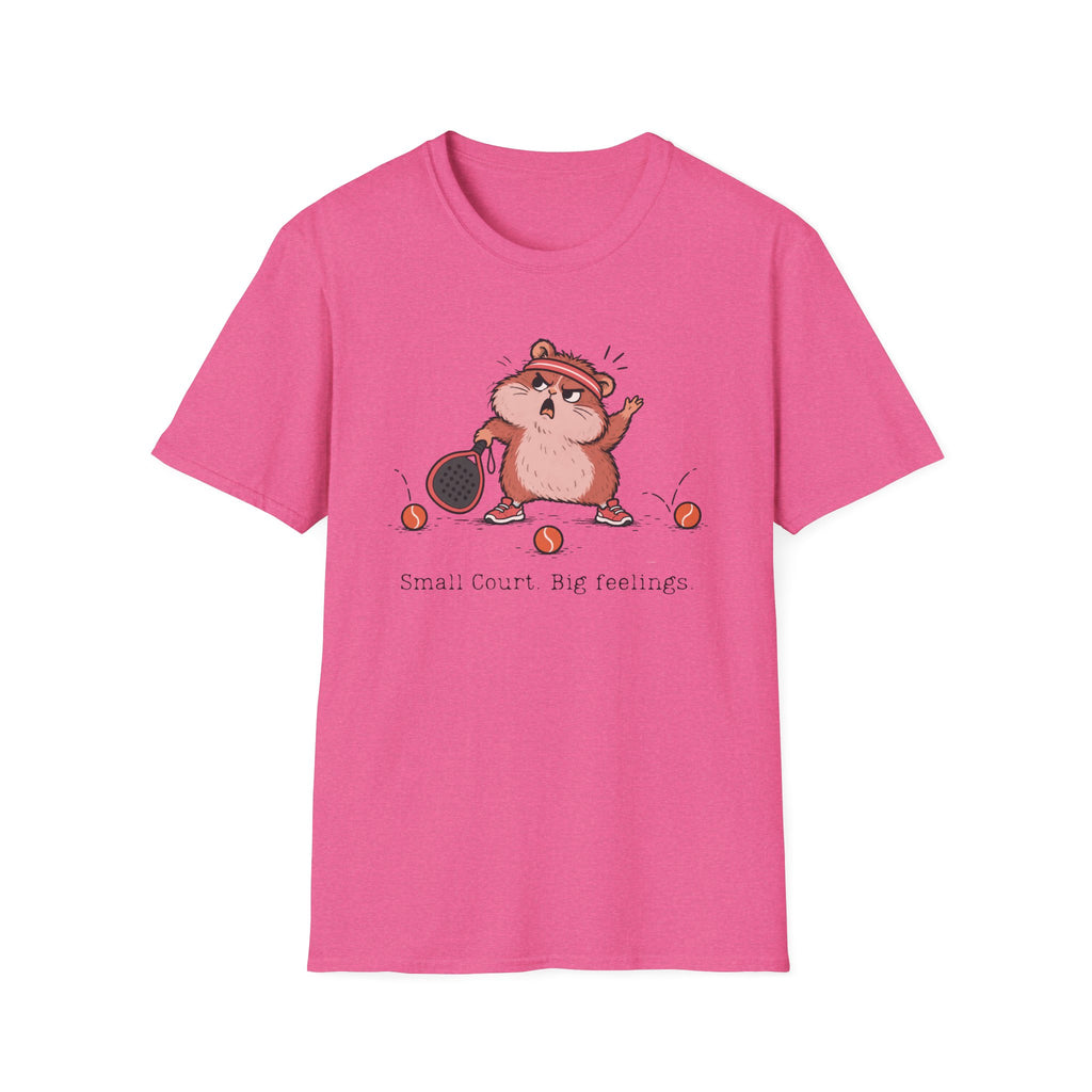 Small Court. Big Feelings. – Funny Padel Hamster T-Shirt