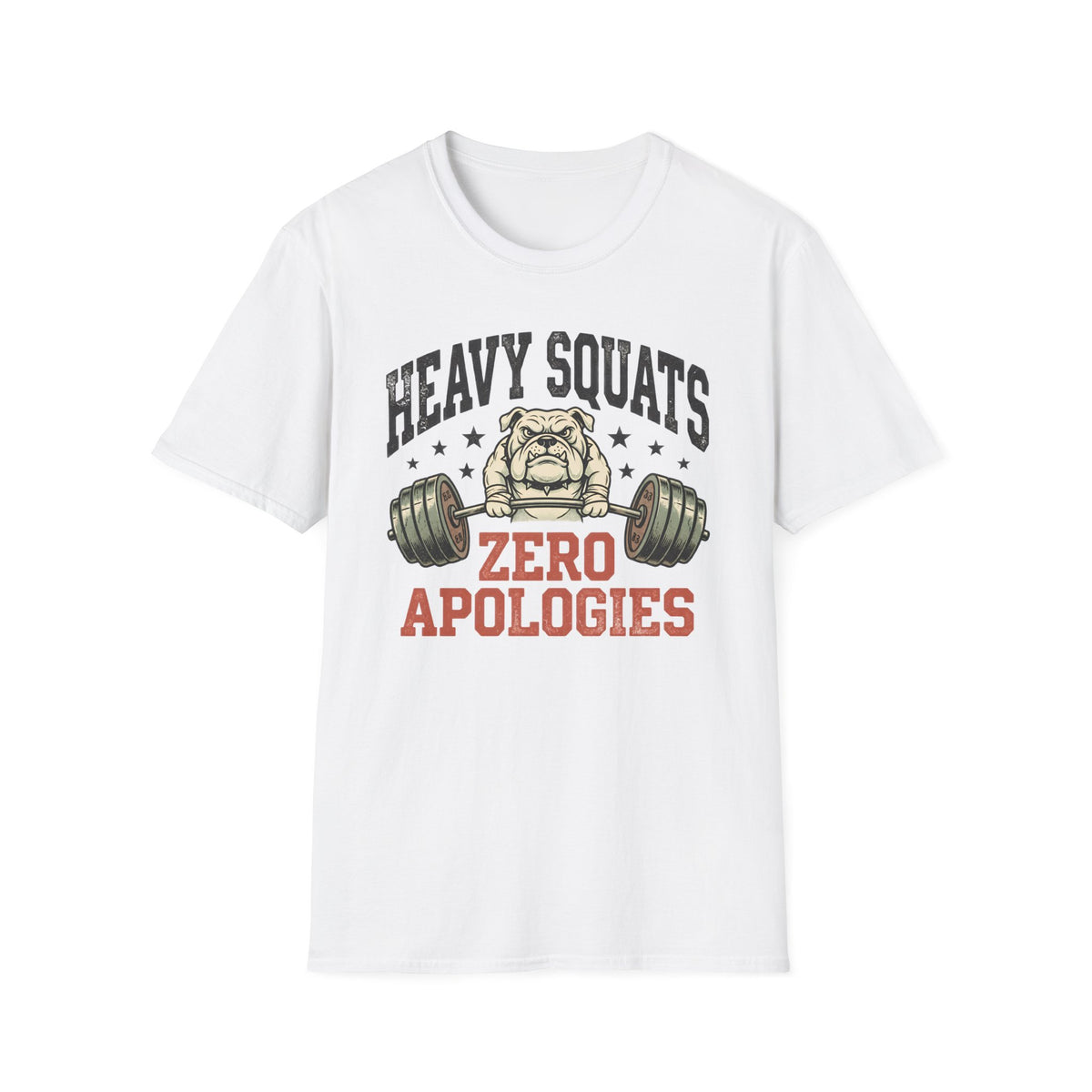 Heavy Squats, Zero Apologies – Vintage Weightlifting Bulldog Gym T-Shirt