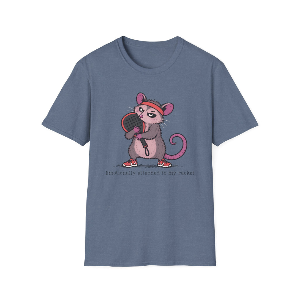 Emotionally Attached to My Racket – Funny Padel Possum T-Shirt