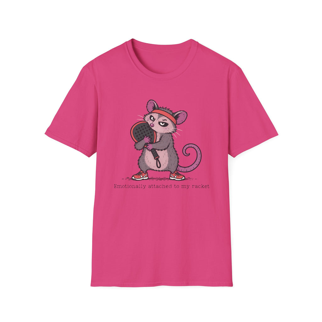 Emotionally Attached to My Racket – Funny Padel Possum T-Shirt