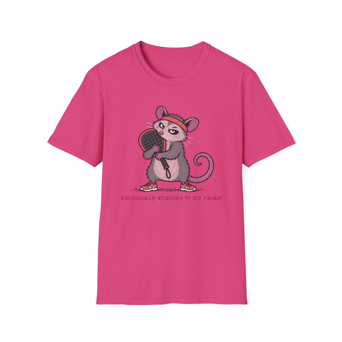 Emotionally Attached to My Racket – Funny Padel Possum T-Shirt