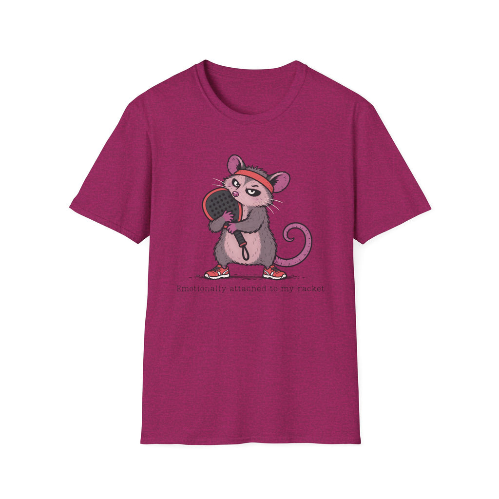 Emotionally Attached to My Racket – Funny Padel Possum T-Shirt