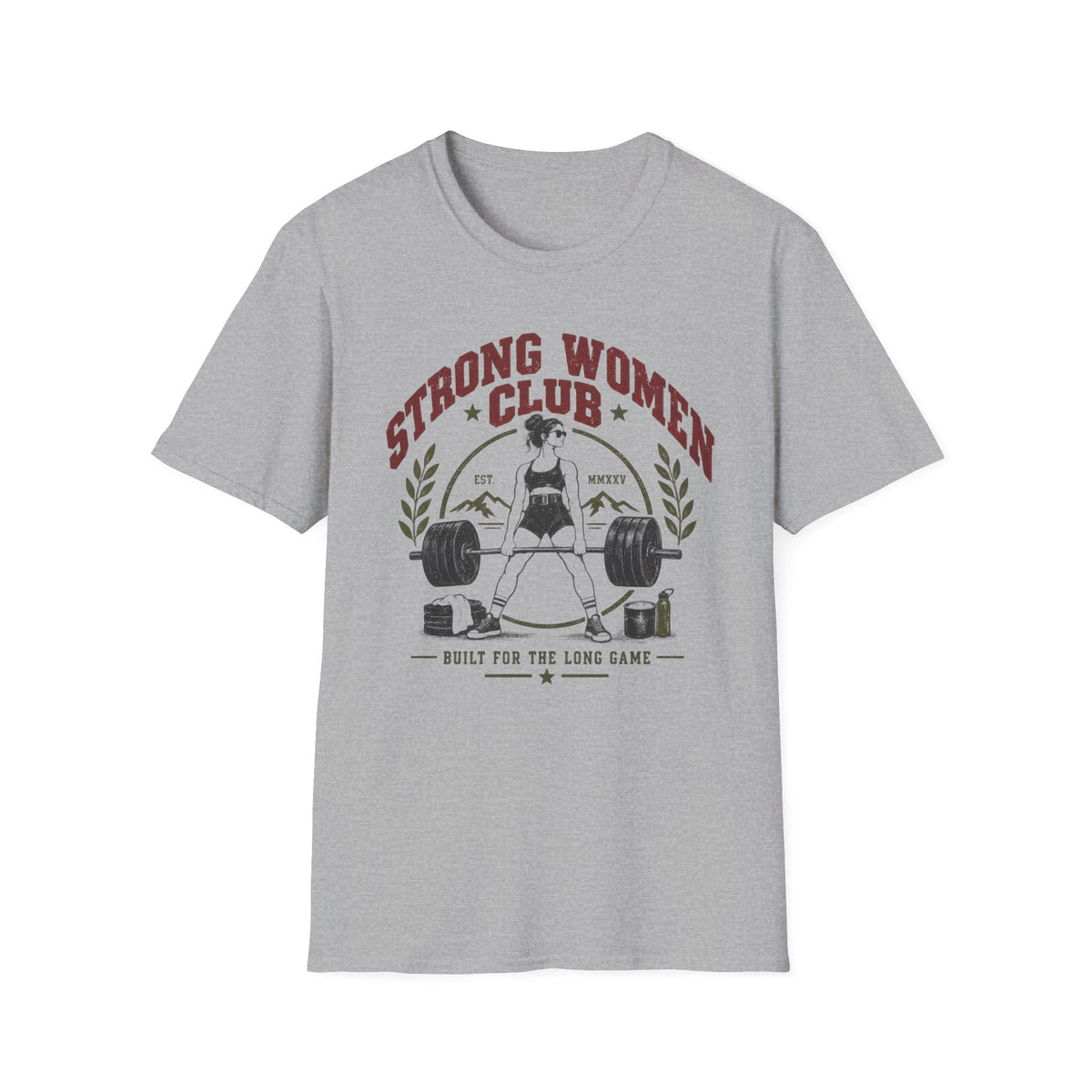 Strong Women Club – Vintage Barbell Deadlift T-Shirt