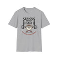 Serious About Health, Not About Being Normal – Retro Weightlifting Coffee Cup T-Shirt