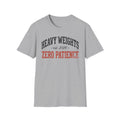 Heavy Weights, Zero Patience – Vintage Varsity Gym T-Shirt