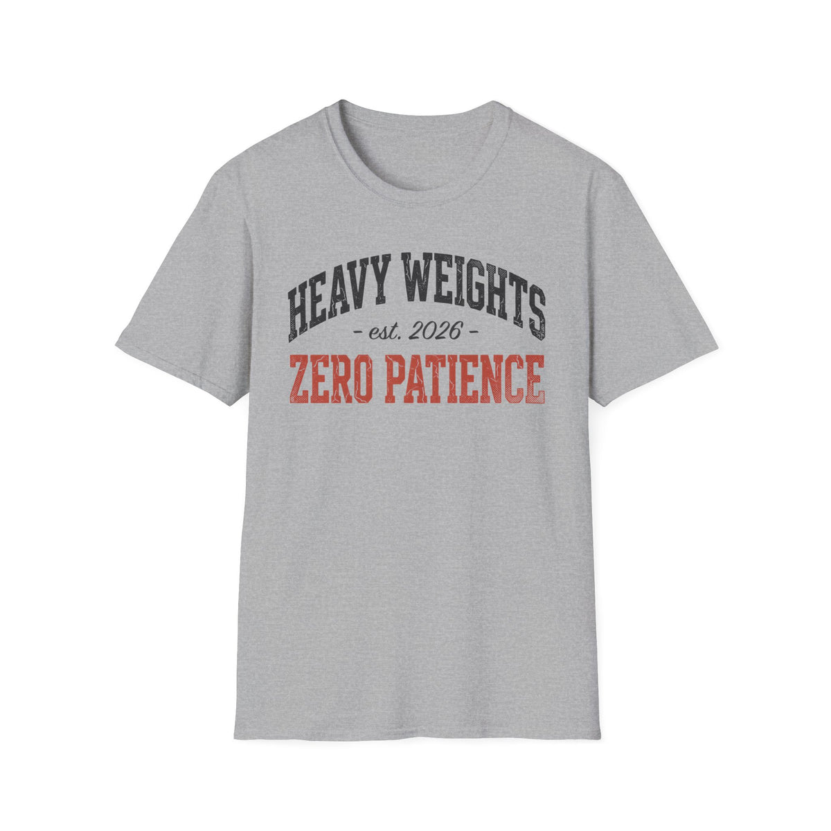 Heavy Weights, Zero Patience – Vintage Varsity Gym T-Shirt