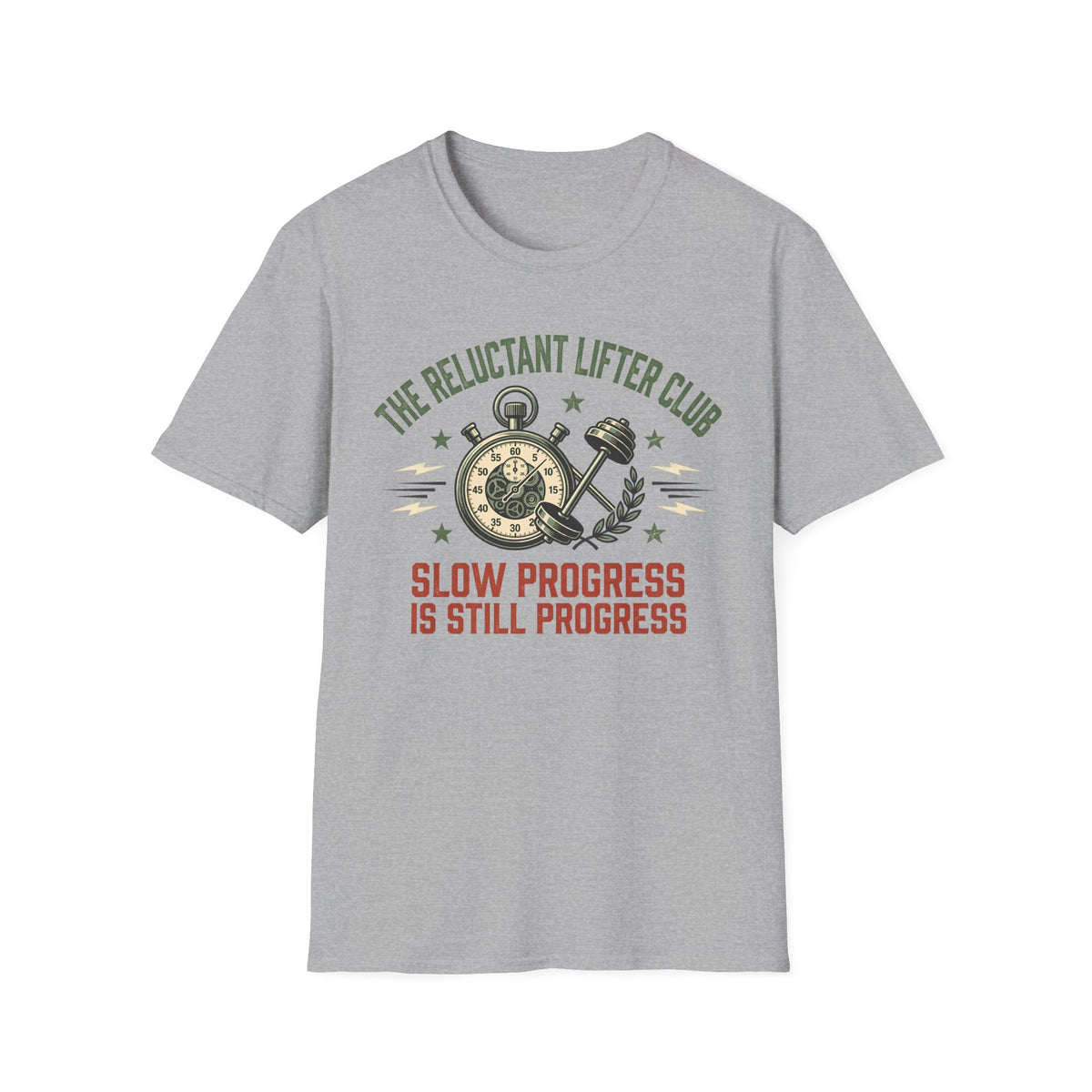 The Reluctant Lifter Club, Slow Progress Is Still Progress – Vintage Gym T-Shirt