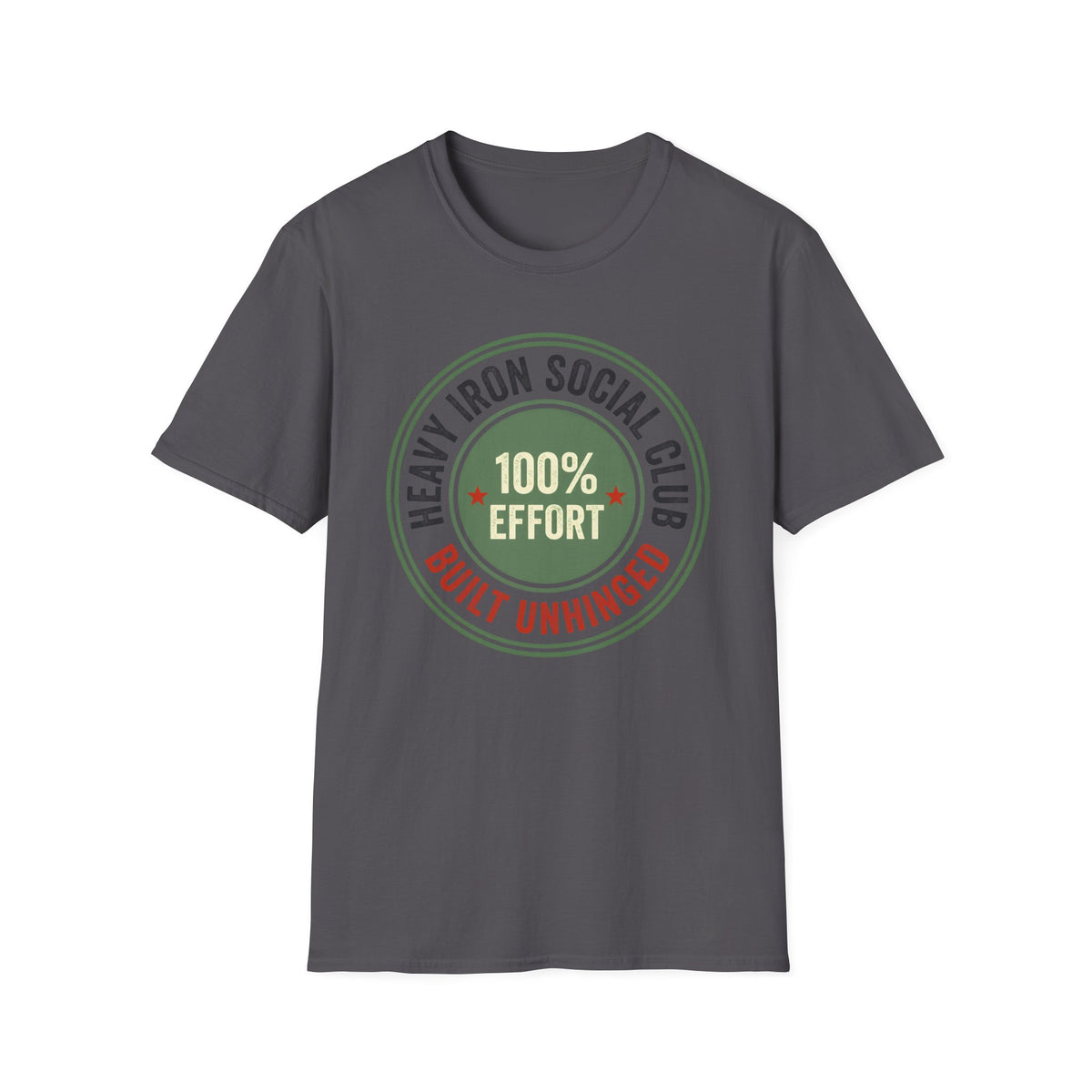 Heavy Iron Social Club – Built Unhinged Retro Badge T-Shirt