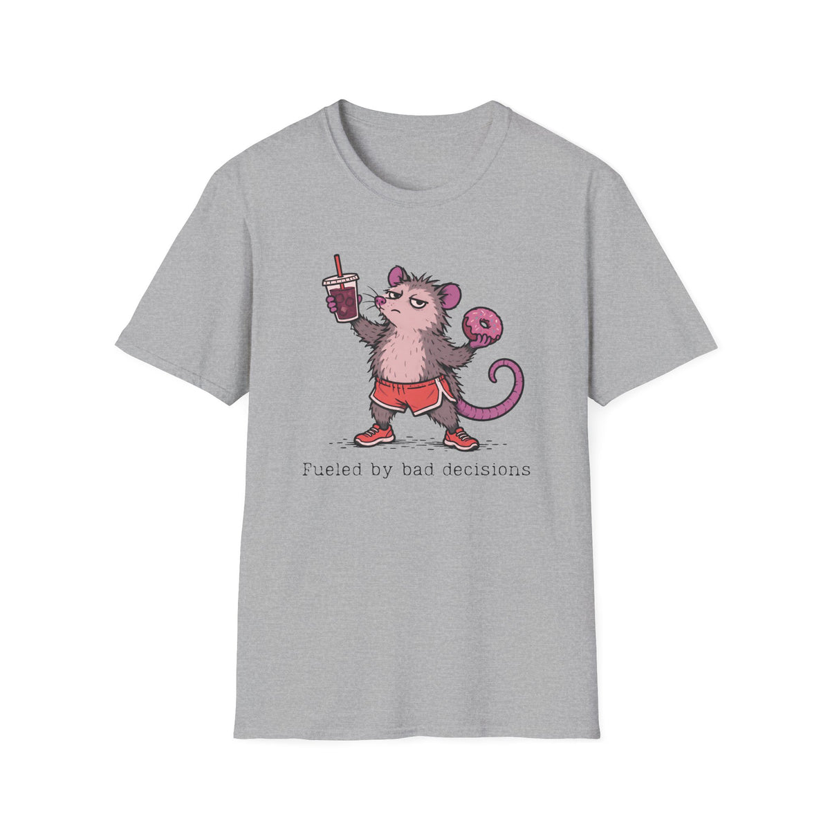 Fueled by Bad Decisions – Funny Possum T-Shirt