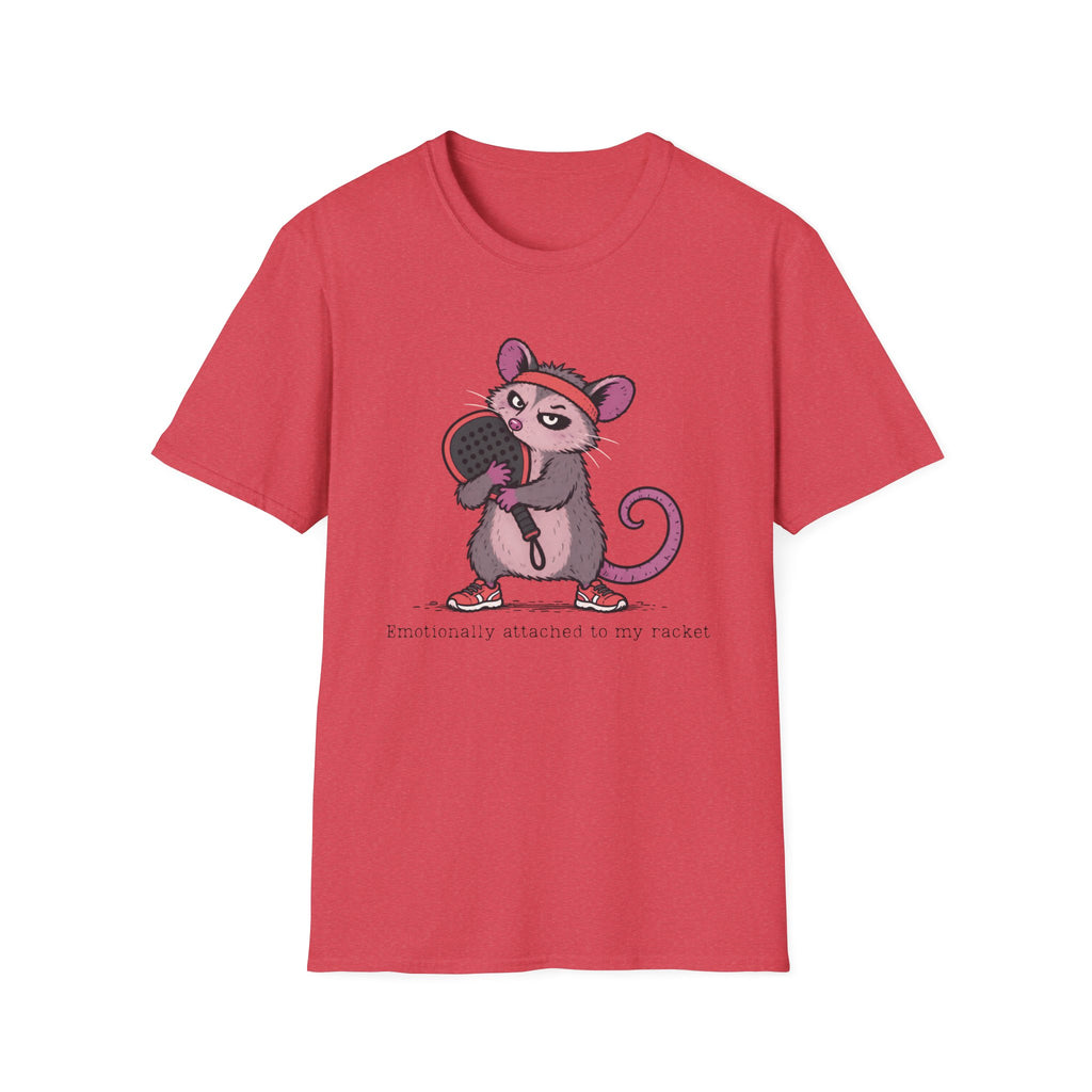Emotionally Attached to My Racket – Funny Padel Possum T-Shirt