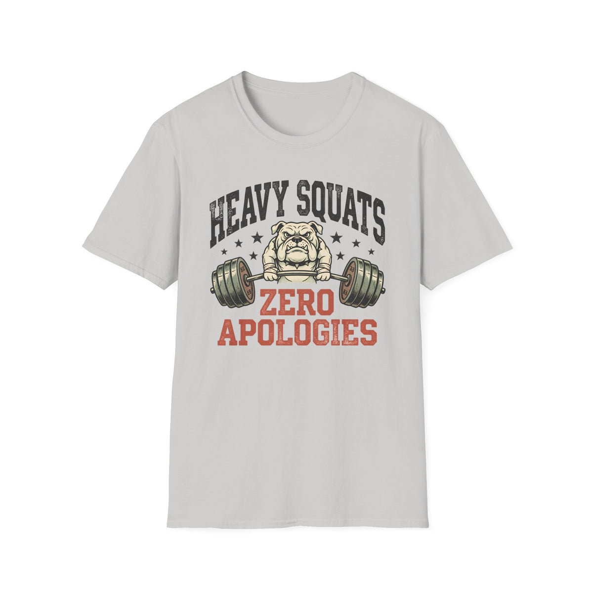 Heavy Squats, Zero Apologies – Vintage Weightlifting Bulldog Gym T-Shirt