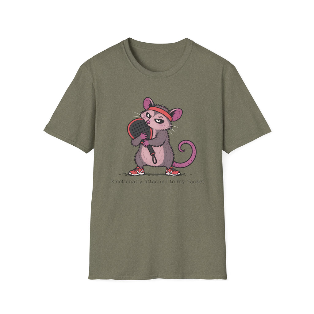 Emotionally Attached to My Racket – Funny Padel Possum T-Shirt